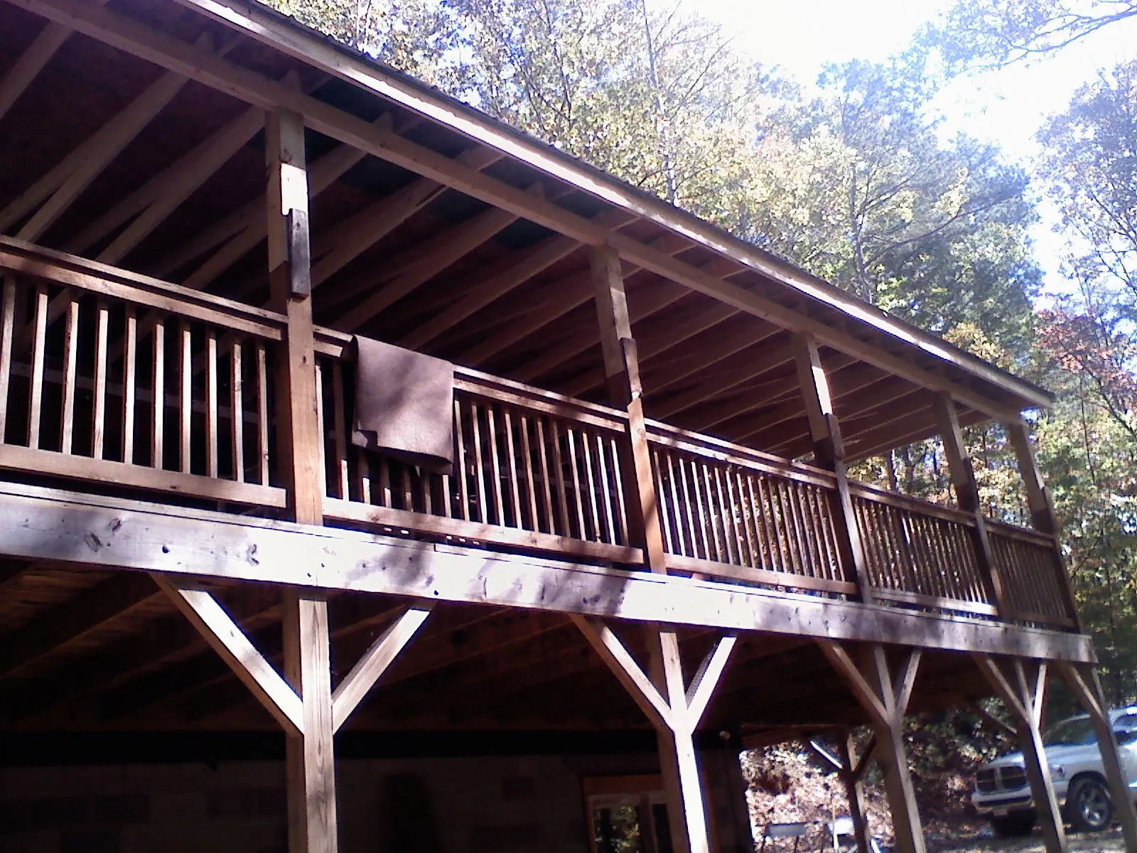 Timber framing under a new elevated porch and deck — Roof Leak Repair in Tabor by Roofing Brothers